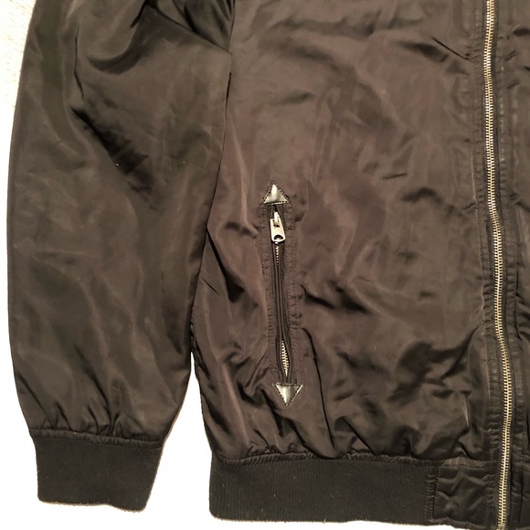 Goodfellow & Co. Bomber Jacket Mens Size Large Black and Orange - Picture 2 of 11